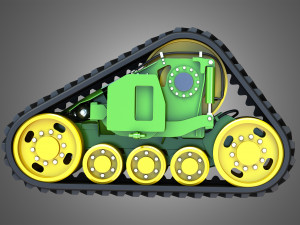 rubber track system - combine harvester - crawler tractor 3D Model
