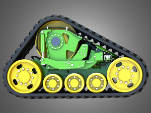 rubber track system - combine harvester - crawler tractor 3D Model