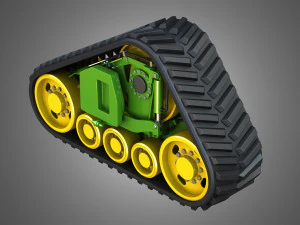 система резиновых гусениц - зерноуборочный комбайн - гусеничный трактор 3D Модель