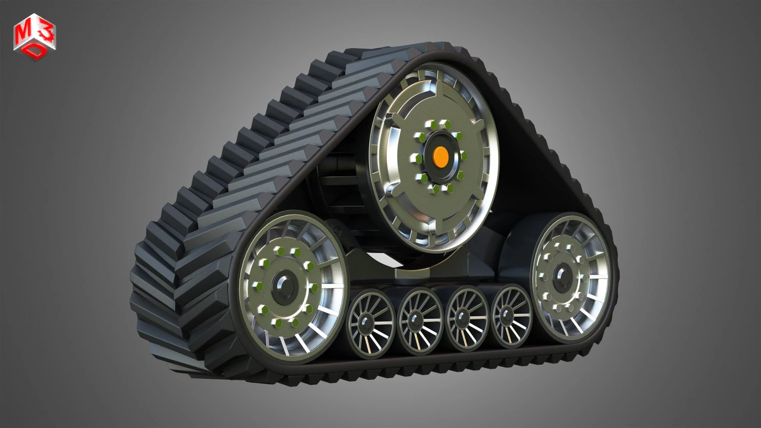 rubber track system 2 - combine harvester - crawler tractor 3D Model .c4d .max .obj .3ds .fbx .stl .blend 