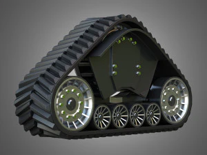 rubber track system 2 - combine harvester - crawler tractor 3D Model