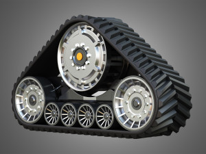 rubber track system 2 - combine harvester - crawler tractor Model 3D