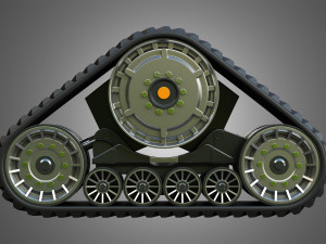 rubber track system 2 - combine harvester - crawler tractor Model 3D
