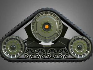 rubber track system 2 - combine harvester - crawler tractor 3D Model