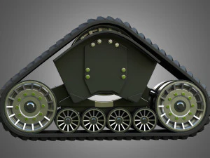 rubber track system 2 - combine harvester - crawler tractor 3D Model