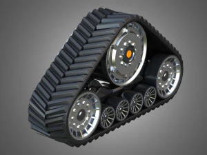 rubber track system 2 - combine harvester - crawler tractor 3D Model