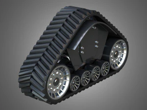 rubber track system 2 - combine harvester - crawler tractor 3D Model