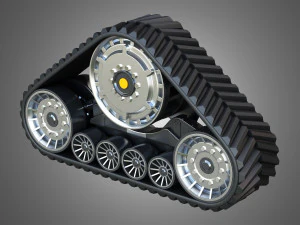 rubber track system 2 - combine harvester - crawler tractor 3D Model