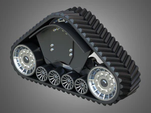 rubber track system 2 - combine harvester - crawler tractor 3D Model