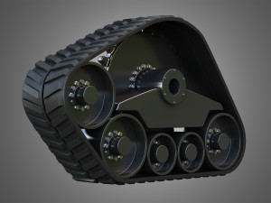 rubber track system 3 - combine harvester - crawler tractor 3D Model