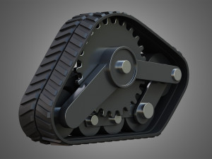 rubber track system 3 - combine harvester - crawler tractor 3D Модель