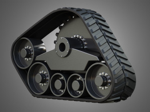 rubber track system 3 - combine harvester - crawler tractor 3D Модель