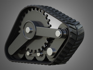 rubber track system 3 - combine harvester - crawler tractor 3D Модель