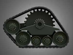 rubber track system 3 - combine harvester - crawler tractor 3D Модель