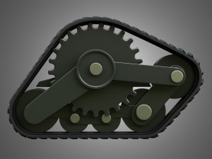 rubber track system 3 - combine harvester - crawler tractor 3D Модель