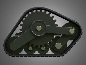 rubber track system 3 - combine harvester - crawler tractor 3D Model