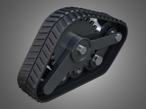 rubber track system 3 - combine harvester - crawler tractor 3D Модель