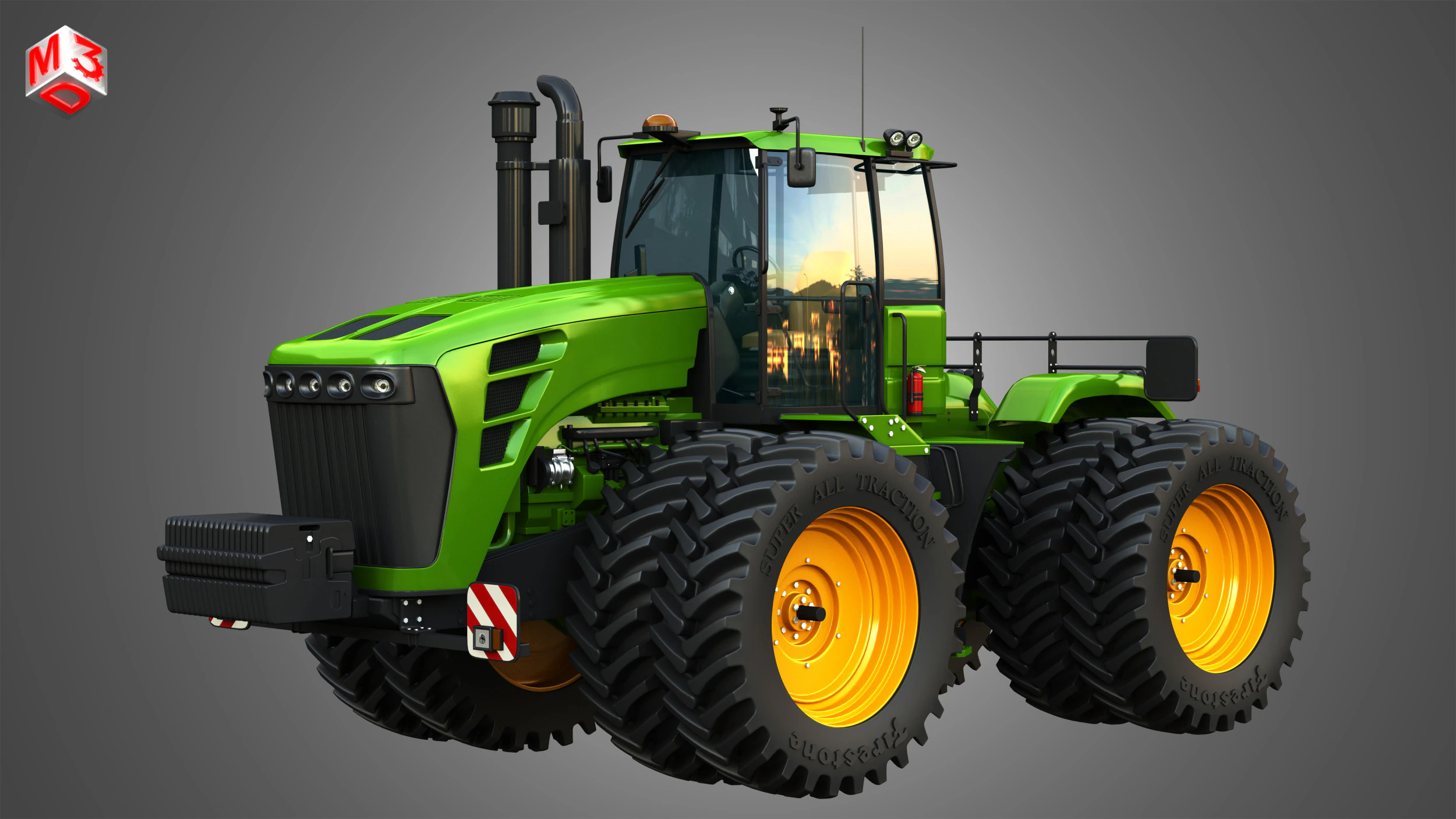 9230 articulated tractor 3D Model .c4d .max .obj .3ds .fbx .stl .blend 