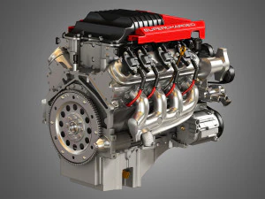 lsa v8 engine - supercharged muscle car engine 3D Model
