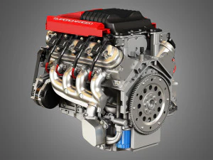 lsa v8 engine - supercharged muscle car engine 3D Model