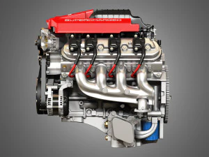 lsa v8 engine - supercharged muscle car engine 3D Model