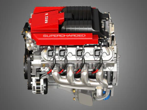 lsa v8 engine - supercharged muscle car engine 3D Model