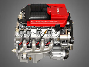 lsa v8 engine - supercharged muscle car engine 3D Model