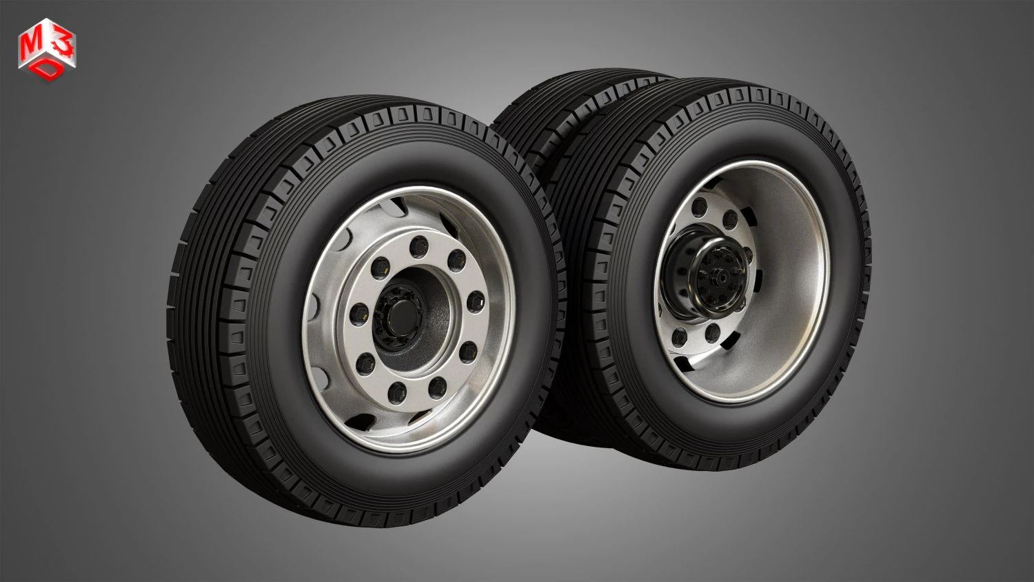 heavy duty trucks tires and rims 3D Model .c4d .max .obj .3ds .fbx .stl .blend