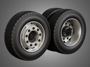 heavy duty trucks tires and rims 3D Model