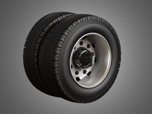 heavy duty trucks tires and rims 3D Model