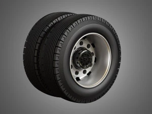 heavy duty trucks tires and rims 3D Model
