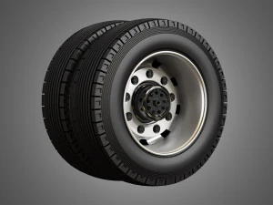 heavy duty trucks tires and rims 3D Model