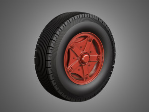 trucks tires and dayton style rims with 5 spoks Modelo 3D