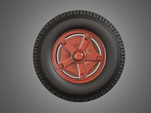 trucks tires and dayton style rims with 5 spoks Modelo 3D