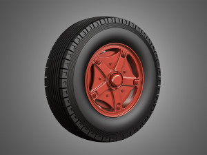 trucks tires and dayton style rims with 5 spoks Modelo 3D