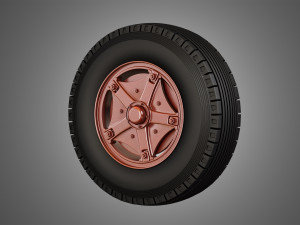 trucks tires and dayton style rims with 5 spoks Modelo 3D