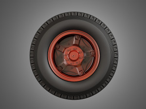 trucks tires and dayton style rims with 5 spoks Modelo 3D