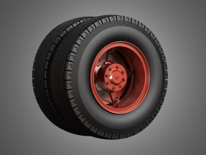 trucks tires and dayton style rims with 5 spoks Modelo 3D