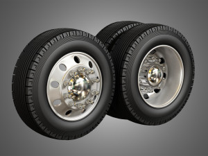 trucks tires and alcoa rims 3D Model