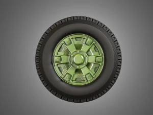 trucks tires and dayton style rims with 6 spoks 3D Model