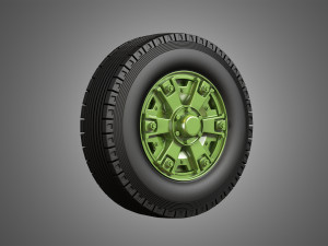 trucks tires and dayton style rims with 6 spoks Modèle 3D