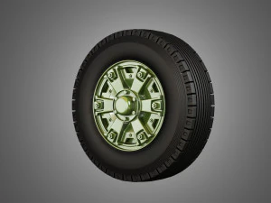 trucks tires and dayton style rims with 6 spoks 3D Model