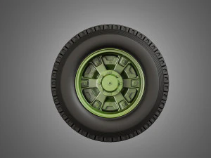 trucks tires and dayton style rims with 6 spoks 3D Model