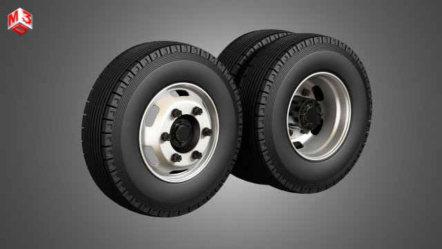 medium duty trucks tires and rims Modelo 3D .c4d .max .obj .3ds .fbx .stl .blend 