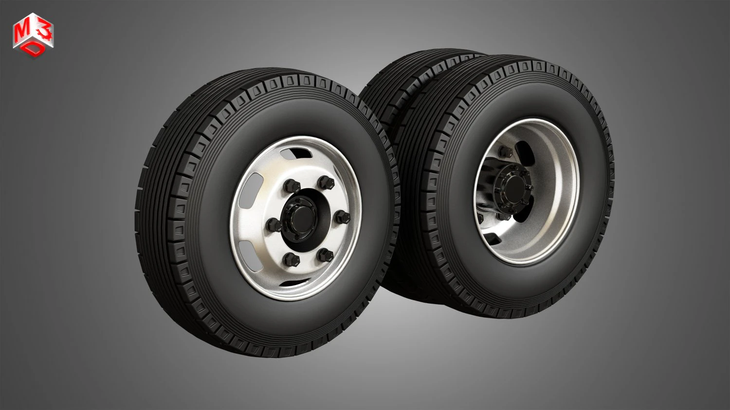 medium duty trucks tires and rims 3D Model .c4d .max .obj .3ds .fbx .stl .blend