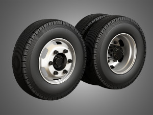 medium duty trucks tires and rims 3D Model