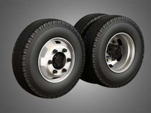 medium duty trucks tires and rims 3D मॉडल
