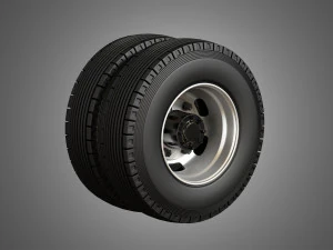 medium duty trucks tires and rims 3D Model