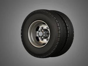 medium duty trucks tires and rims 3D Model