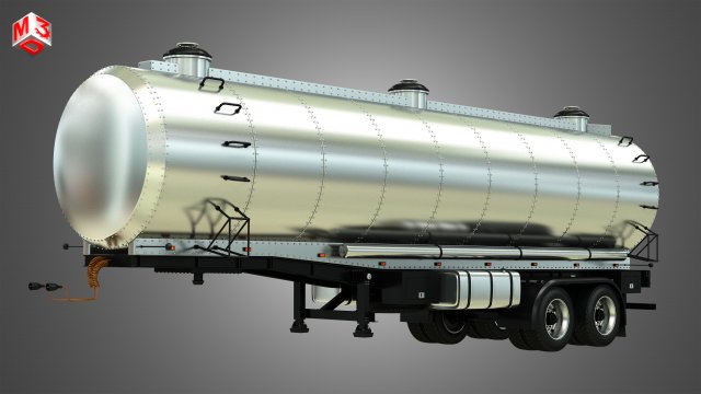 tanker semi trailer Modelo 3D .c4d .max .obj .3ds .fbx .stl .blend 
